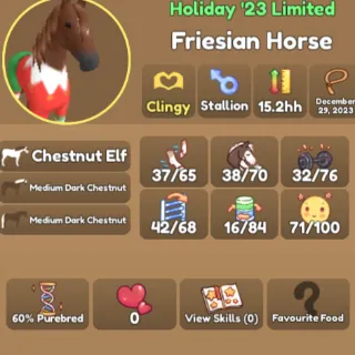 Chestnut Elf Friesian