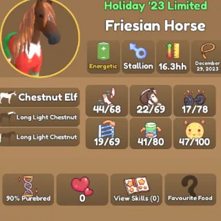 Chestnut Elf Friesian