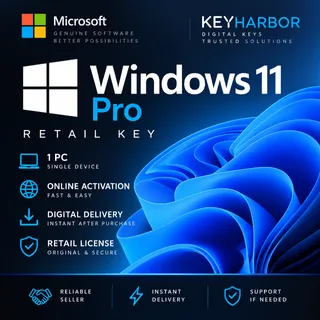 Windows 11 Pro – Retail Key – 1 PC – Online Activation