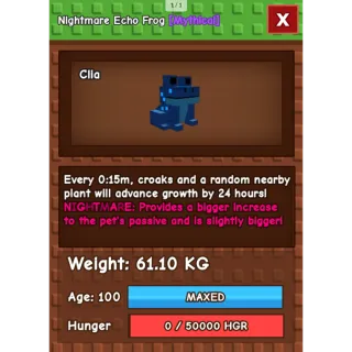 HUGE NIGHTMARE/VENOM ECHO FROG | 60-61 KG