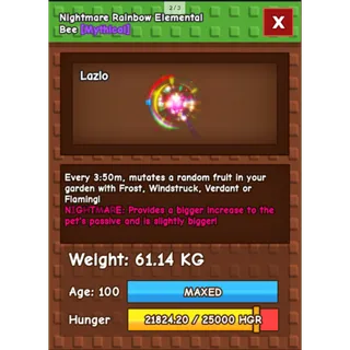 HUGE RAINBOW ELEMENTAL BEE | NM / VENOM / EVER 🔥 | 60KG-61KG