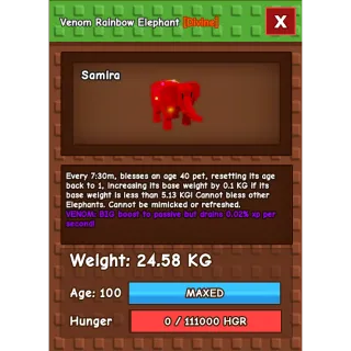 HUGE VENOM RAINBOW HATCHED ELEPHANT | 24.58 KG