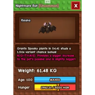 HUGE NIGHTMARE/VENOM BAT | 60-61 KG