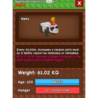 HUGE NIGHTMARE/VENOM FRENCH FRY FERRET | 60-61 KG | FREE TOKENS INCLUDED