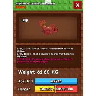 HUGE NIGHTMARE/VENOM LOBSTER THERMIDOR | 60-61 KG