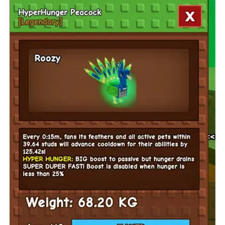 15 SEC CD NO TOY | HUGE HYPERHUNGER PEACOCK 68KG+ 