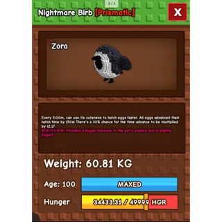 HUGE NIGHTMARE/VENOM BIRB | 60KG - 61KG
