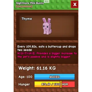 HUGE NIGHTMARE/VENOM PINK BUNNY | 60-61 KG