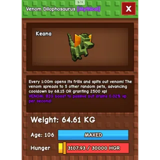 HUGE VENOM DILOPHOSAURUS | 64KG+| 1 MINUTE CD NO TOY