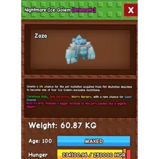 HUGE NIGHTMARE ICE GOLEM | 60-61KG