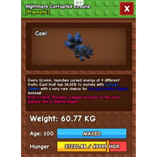  HUGE NIGHTMARE/VENOM CORRUPTED KITSUNE | 60KG - 61KG