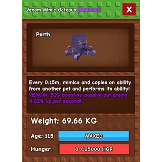 HUGE VENOM/EVERCHANTED MIMIC OCTOPUS 69KG+ | 15s CD NO TOY