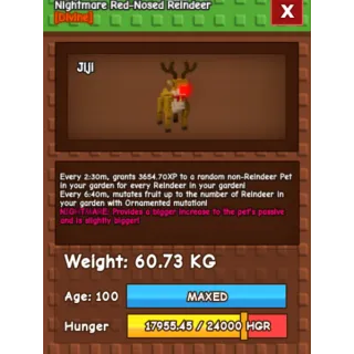 HUGE NIGHTMARE RED NOSED REINDEER | 60-61 KG