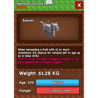 HUGE NIGHTMARE/VENOM DIAMOND PANTHER | 60-61 KG