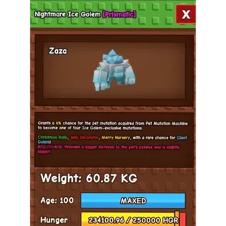 HUGE NIGHTMARE ICE GOLEM | 60KG - 61KG