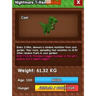 HUGE NIGHTMARE/VENOM T-REX | 60-61 KG