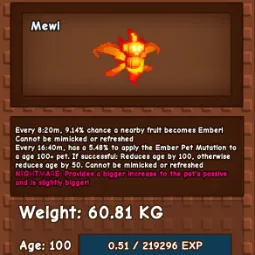 HUGE FIRE WISP | NM / VENOM / EVER 🔥 | 60KG-61KG | AGE 100
