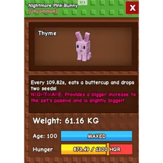 HUGE NIGHTMARE/VENOM PINK BUNNY | 60KG - 61KG