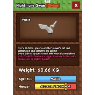 HUGE NIGHTMARE/VENOM SWAN | 60KG - 61KG