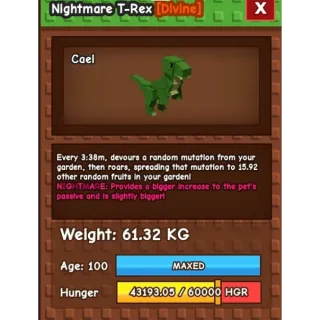 HUGE NIGHTMARE T-REX | 60-61 KG