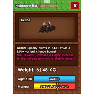  HUGE NIGHTMARE/VENOM BAT | 60KG - 61KG