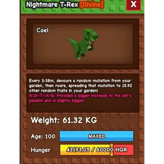 HUGE NIGHTMARE T-REX | 60-61 KG