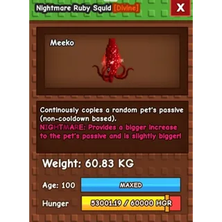 HUGE NIGHTMARE RUBY SQUID| 60KG - 61KG