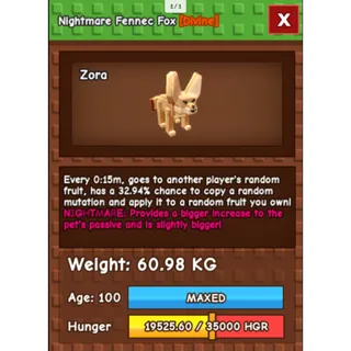  HUGE NIGHTMARE/VENOM FENNEC FOX | 60KG - 61KG