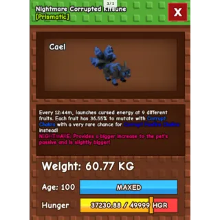 HUGE NIGHTMARE/VENOM CORRUPTED KITSUNE| 60-61 KG