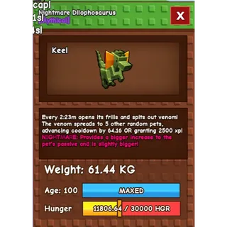 HUGE NIGHTMARE DILOPHOSAURUS | 60-61 KG