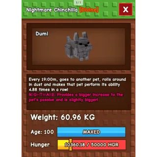 HUGE NIGHTMARE/VENOM CHINCHILLA | 60-61 KG