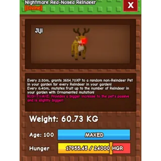 HUGE NIGHTMARE/VENOM RED NOSED REINDEER | 60KG - 61KG