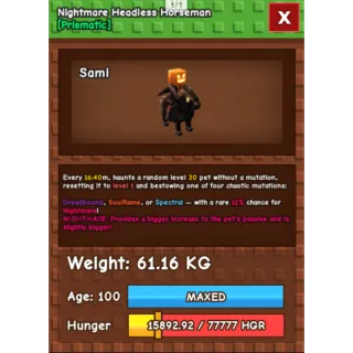 HUGE NIGHTMARE/VENOM HEADLESS| 60-61 KG