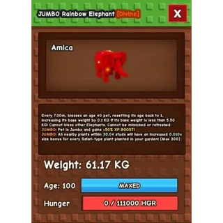 HUGE JUMBO RAINBOW HATCHED ELEPHANT | 61.17KG