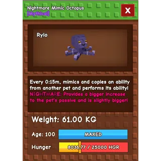 HUGE NIGHTMARE MIMIC OCTOPUS 61KG+ | 15 SECS CD WITH TOY