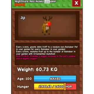 HUGE NIGHTMARE/VENOM RED-NOSED REINDEER| 60-61 KG