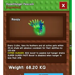 15 SEC CD NO TOY | HUGE HYPERHUNGER PEACOCK 68KG+ 