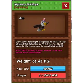 HUGE NIGHTMARE/VENOM BALD EAGLE | 60KG - 61KG