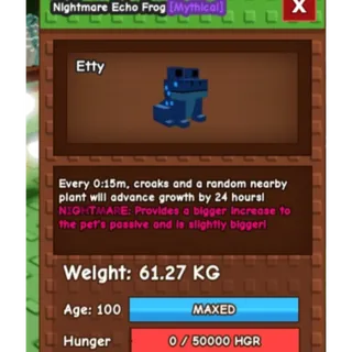 HUGE NIGHTMARE/VENOM ECHO FROG | 60KG - 61KG | 15s CD NO TOY