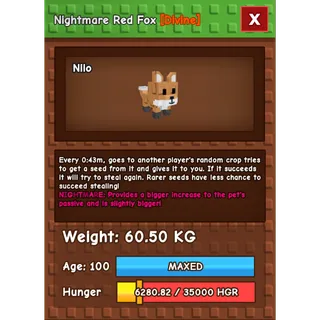 HUGE NIGHTMARE/VENOM RED FOX | 60KG - 61KG
