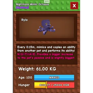 HUGE NIGHTMARE/VENOM MIMIC OCTOPUS 60KG - 61KG | FREE TOKENS INCLUDED | 15s WITH TOY