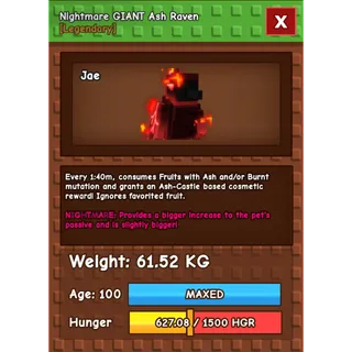 NIGHTMARE/VENOM GIANT ASH RAVEN | 60KG - 61KG