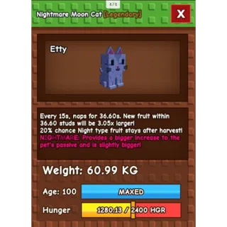 HUGE NIGHTMARE/VENOM MOON CAT | 60KG - 61KG