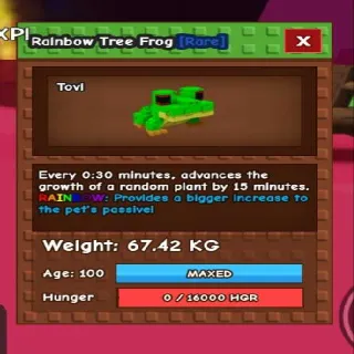 67kg 🐸 Rainbow Huge Tree Frog