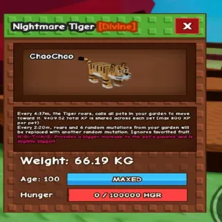 66kg 🐆 Huge Tiger Nightmare