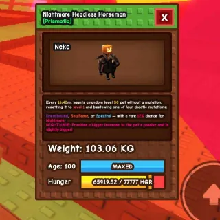 103kg! Godly Titan Headless Horseman (Nightmare)