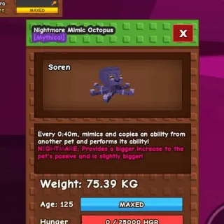 75kg Age125! TITAN MIMIC OCTOPUS NIGHTMARE