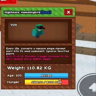 110kg! Godly Nightmare Hummingbird