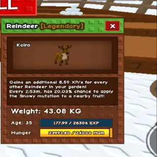 10.5kg Base! Godly Reindeer