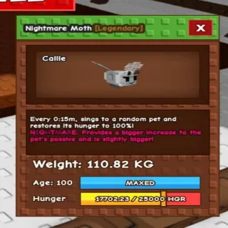 Godly Moth 110kg! Nightmare Mutation